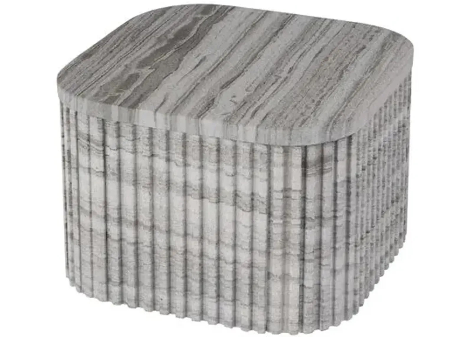 Brody Marble Rectangular Side Table - Gray/White