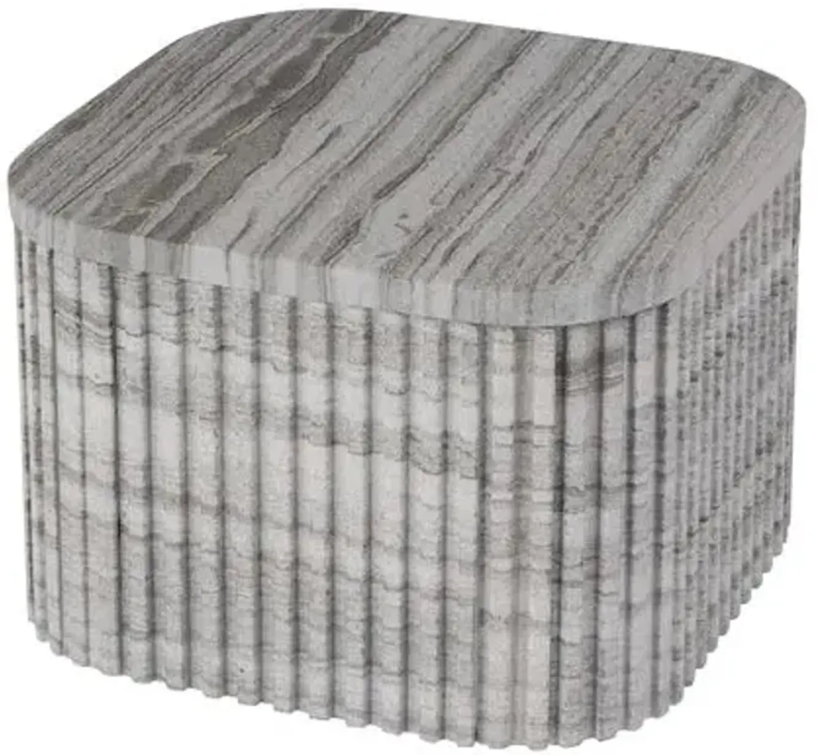 Brody Marble Rectangular Side Table - Gray/White