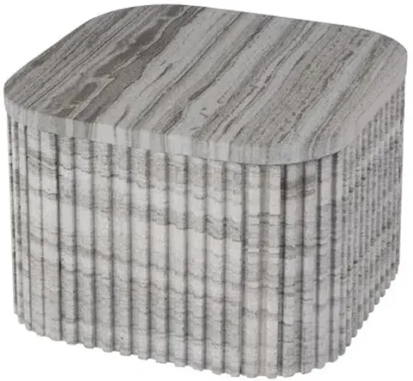 Brody Marble Rectangular Side Table - Gray/White