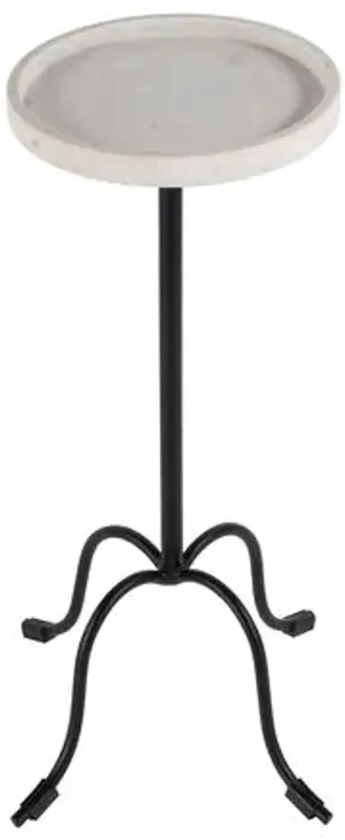Nora Marble Top Side/Drink Table - White/Black