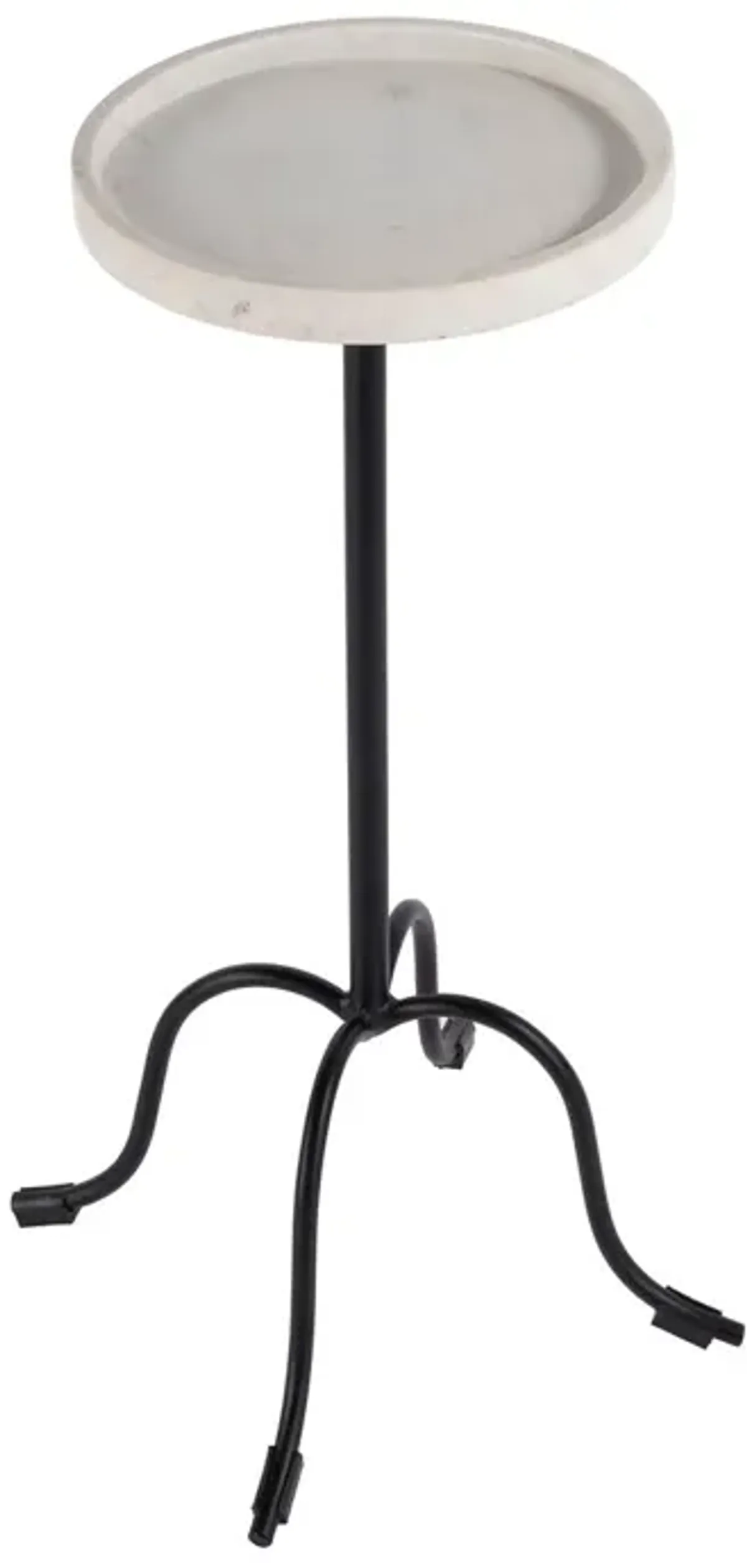 Nora Marble Top Side/Drink Table - White/Black