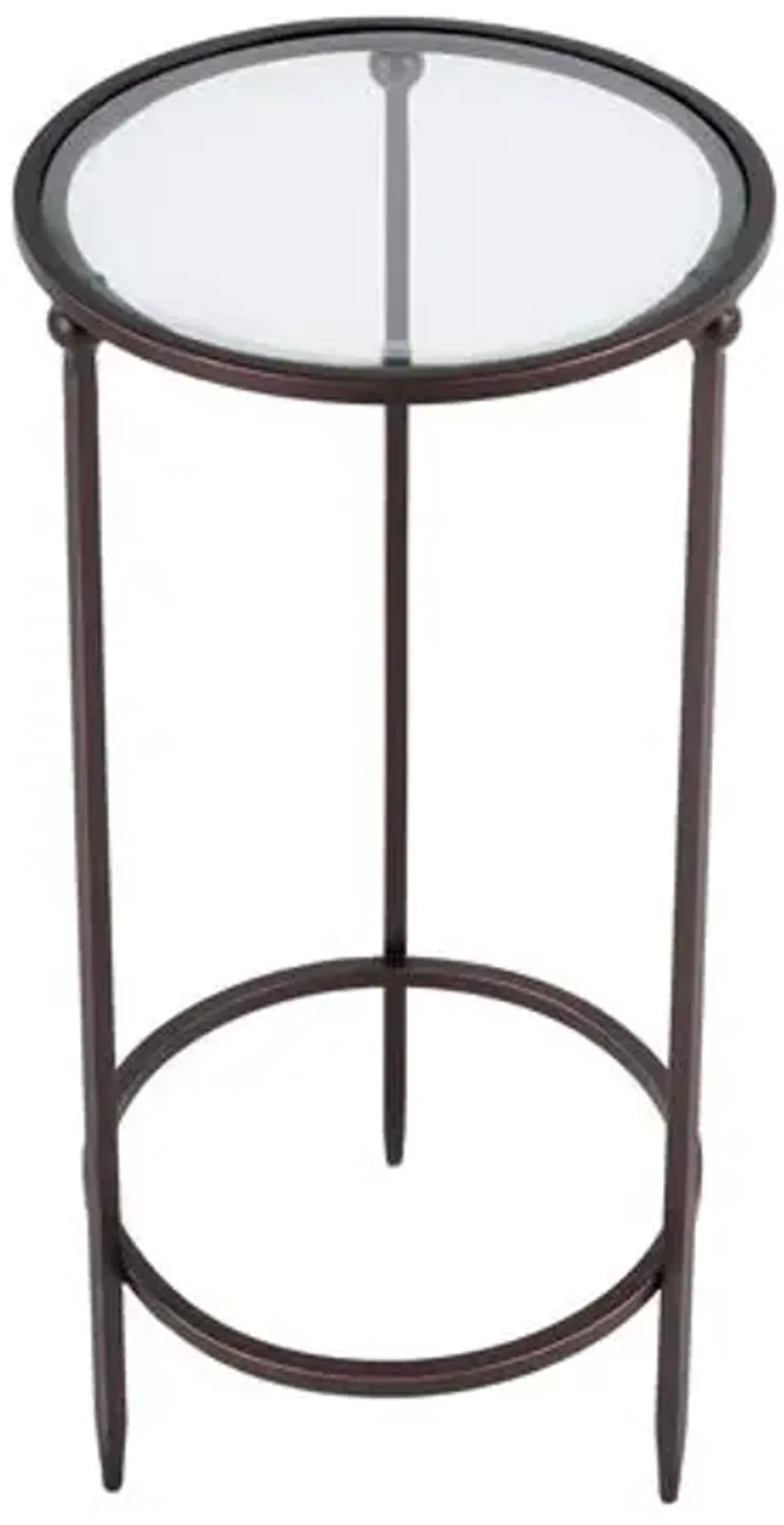 Ezra Round Glass Side Table - Black