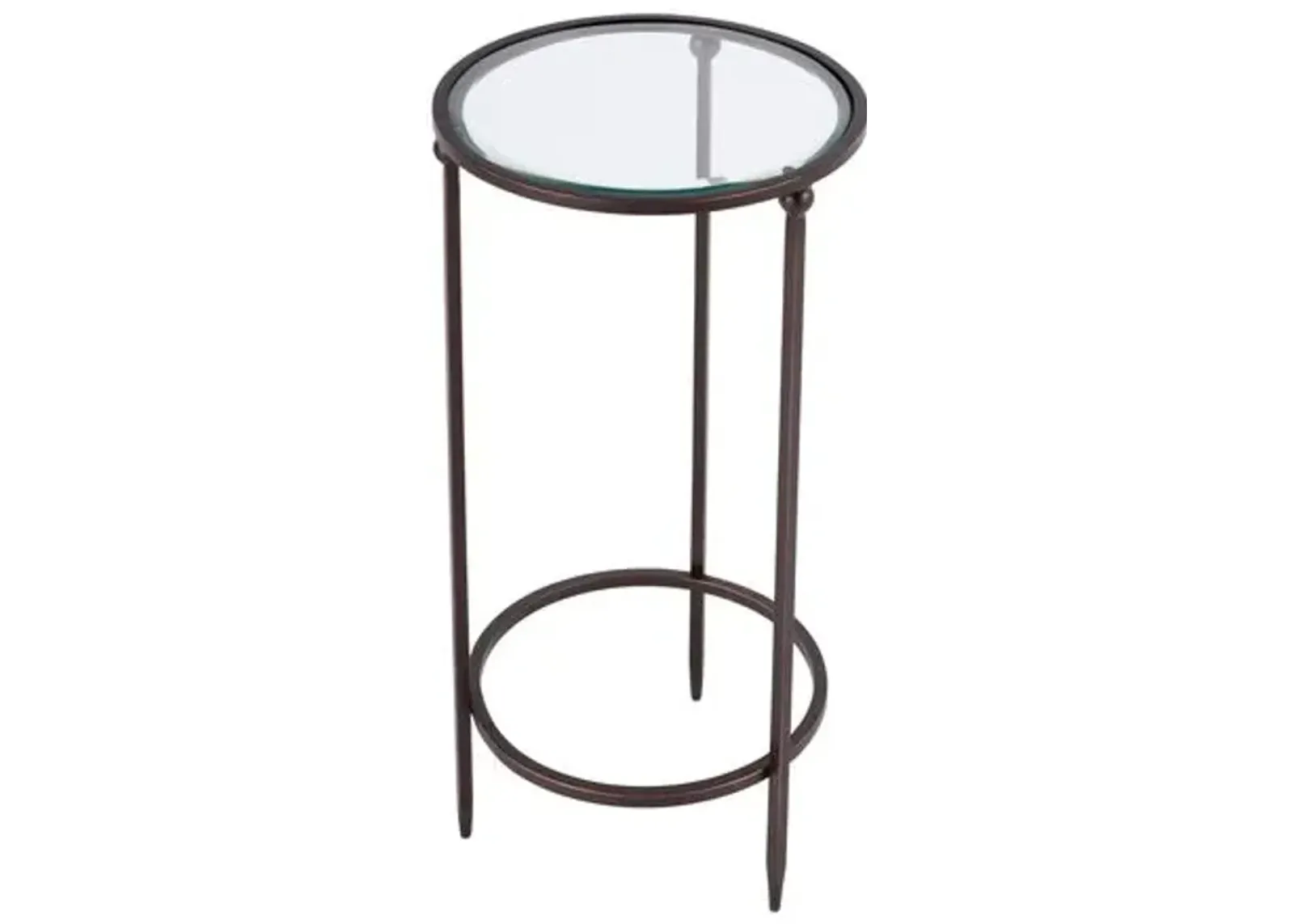 Ezra Round Glass Side Table - Black