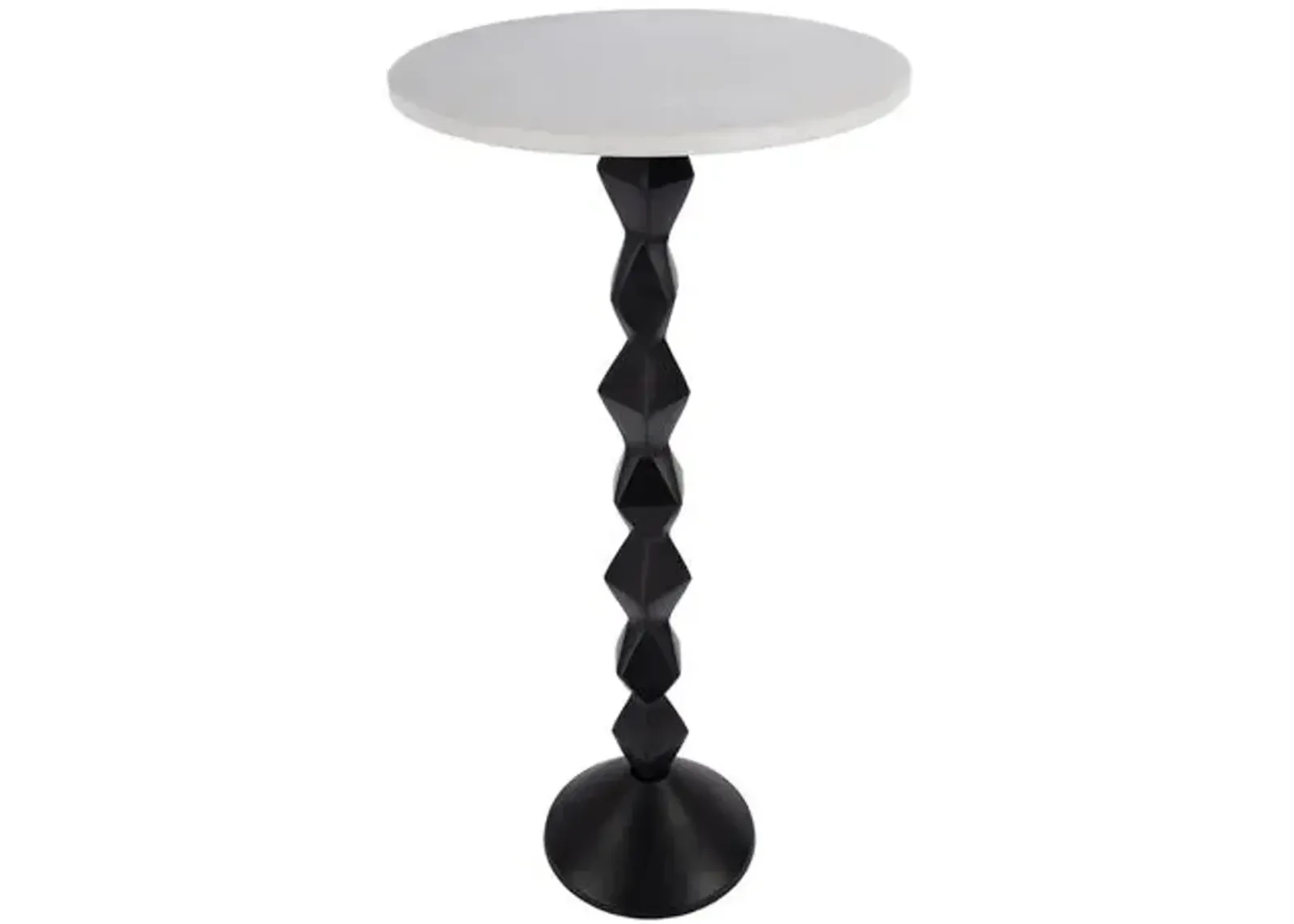 Cyrus Marble Side Table - White/Black