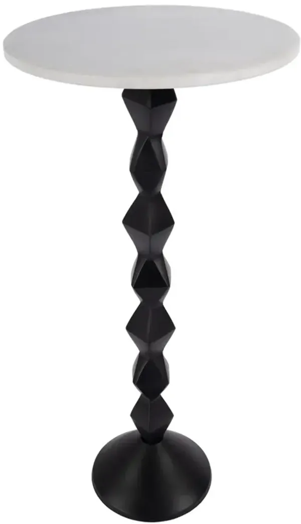 Cyrus Marble Side Table, White/Black