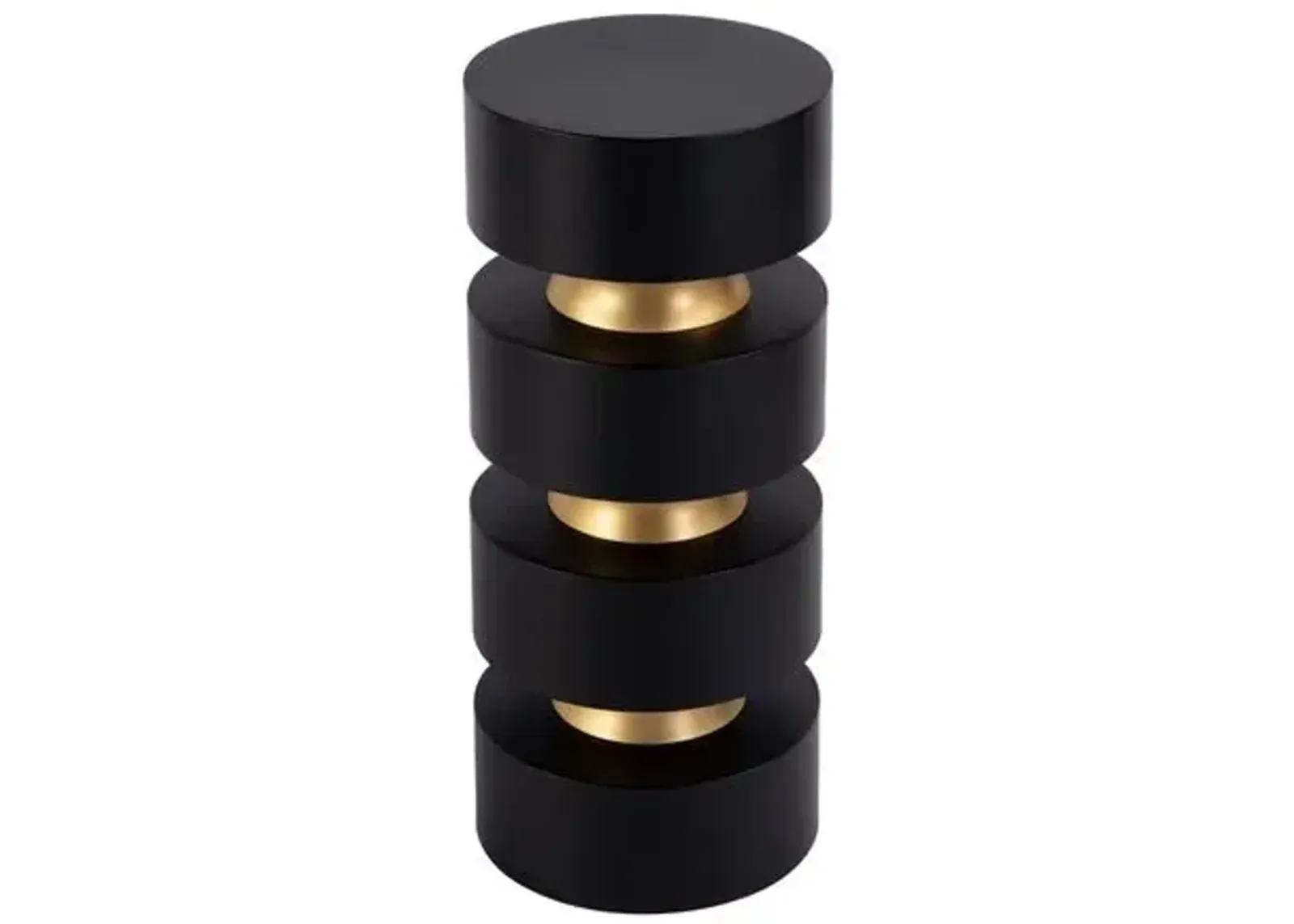 Alicia Side/Drink Table - Black with Gold Trim