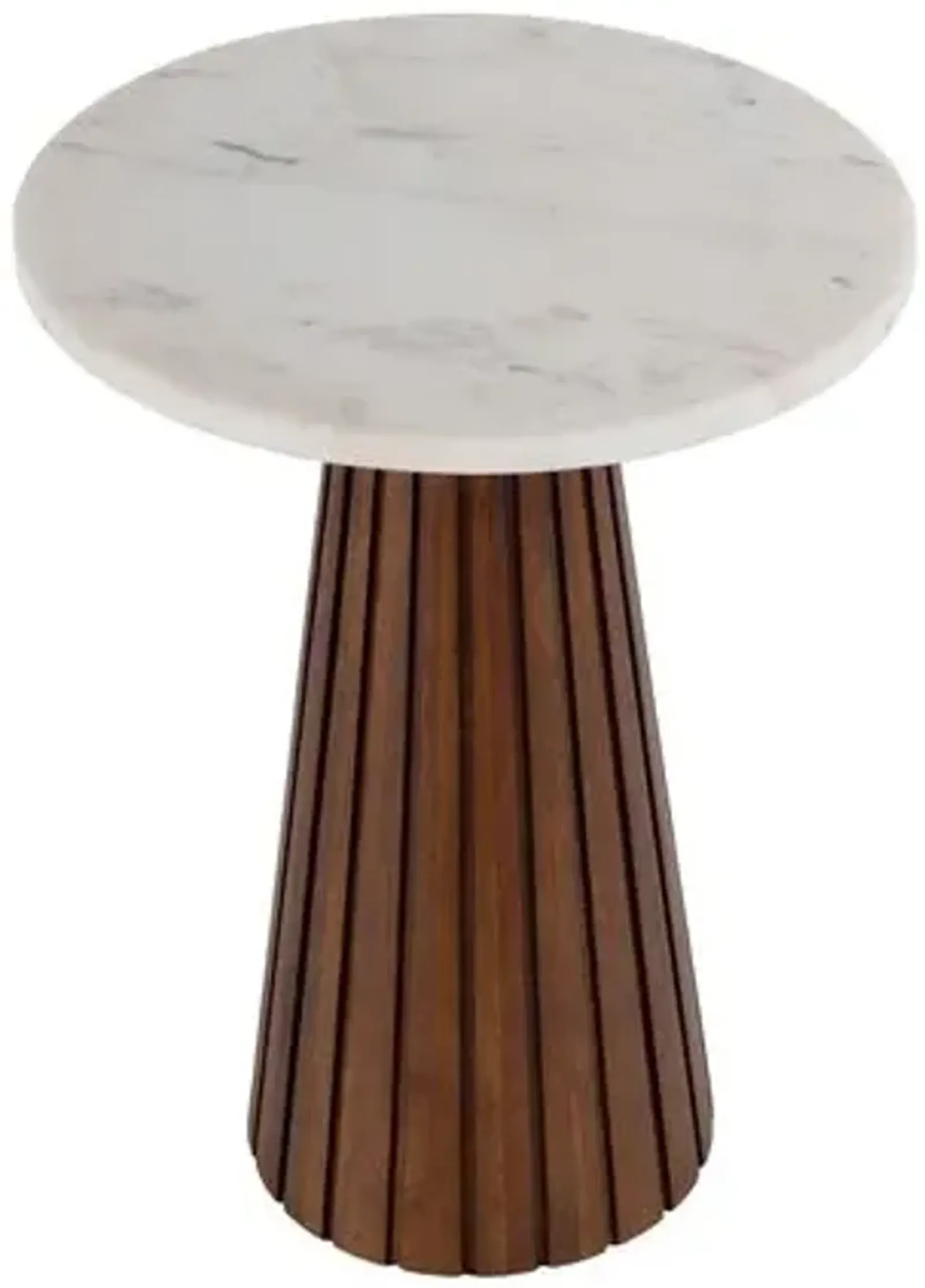 Levi Marble Side Table - White/Brown