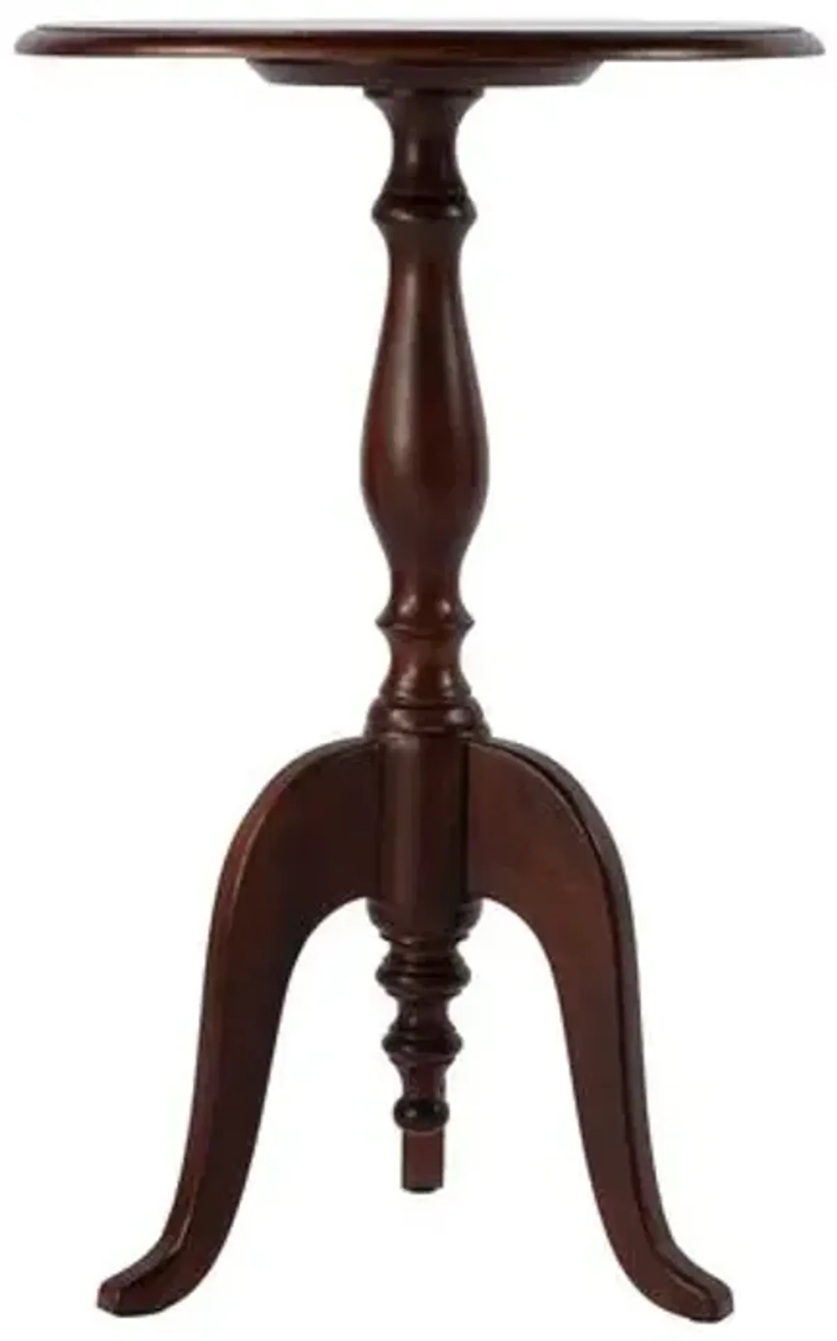 Bella Round Pedestal Side Table - Brown