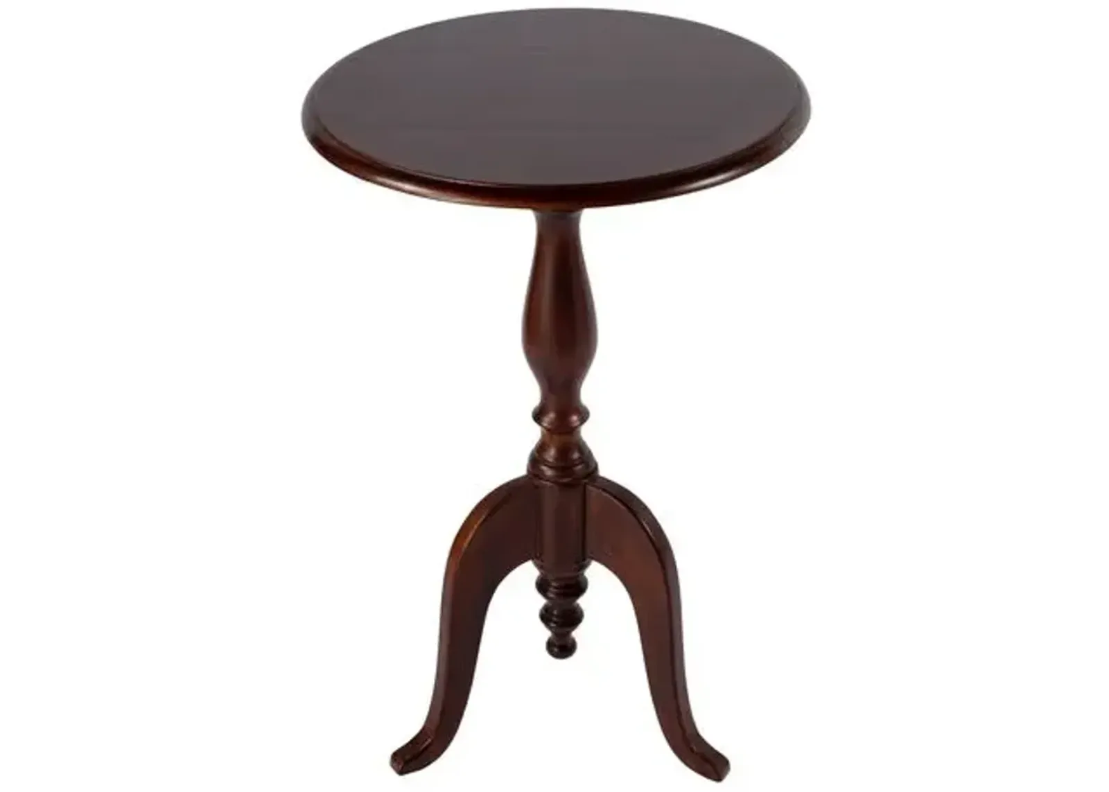 Bella Round Pedestal Side Table - Brown