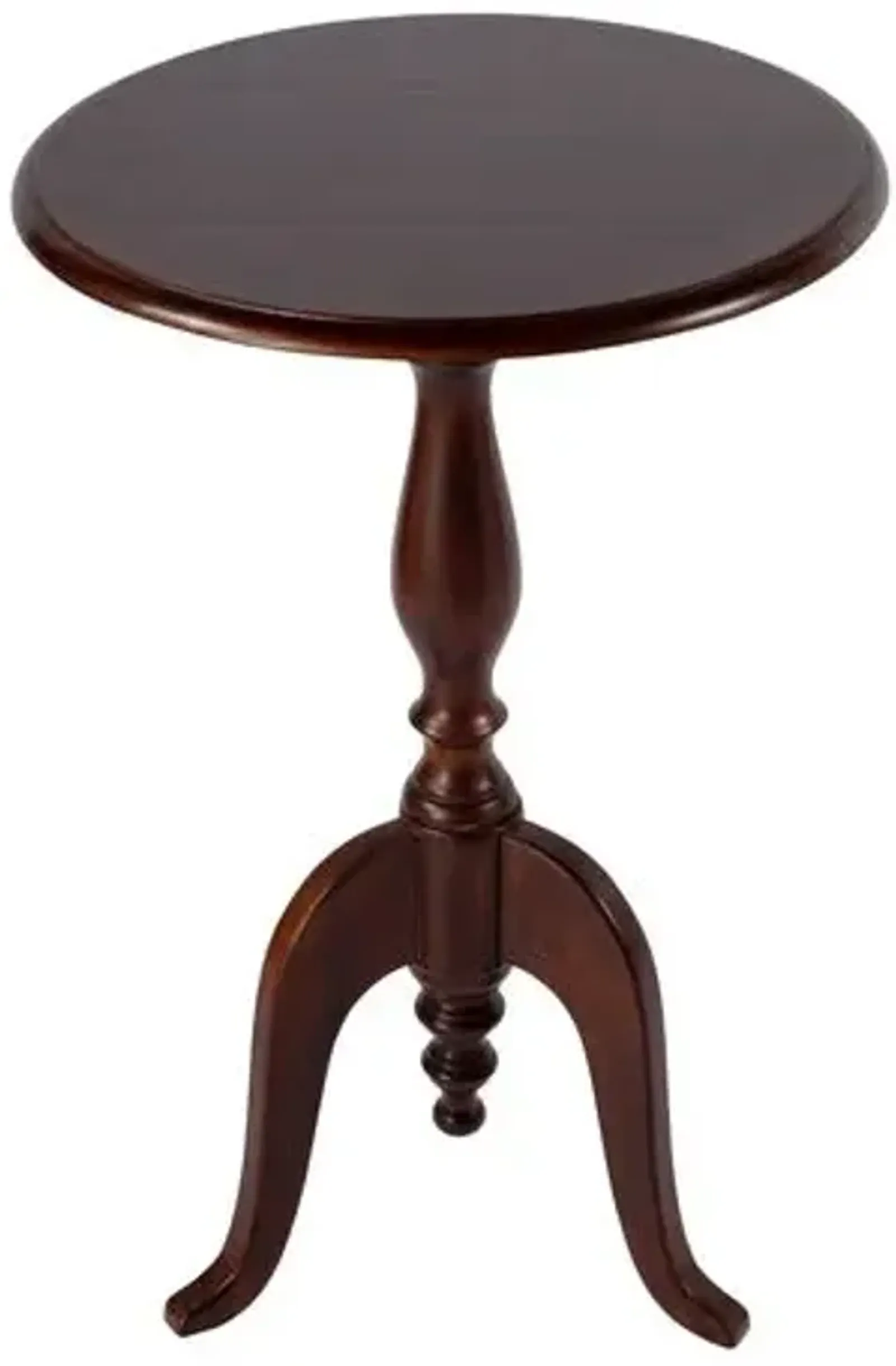 Bella Round Pedestal Side Table - Brown