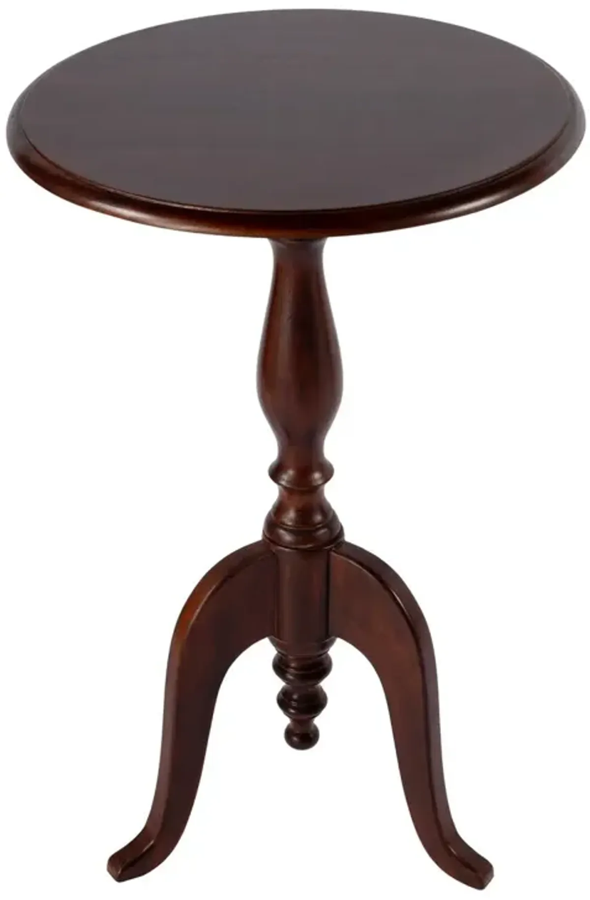 Bella Round Pedestal Side Table, Brown