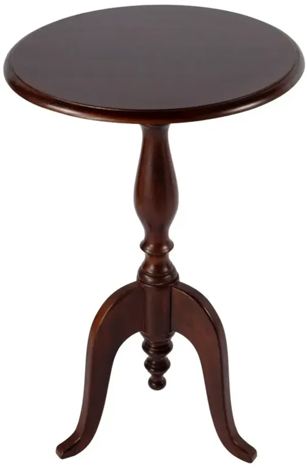 Bella Round Pedestal Side Table, Brown