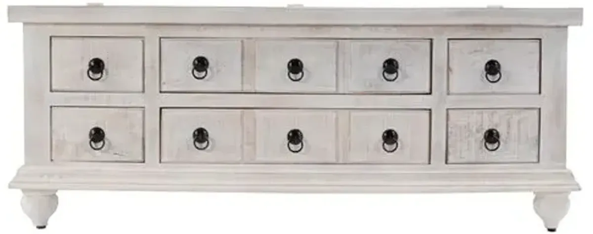 Maddox Storage Trunk Coffee Table - Distressed White