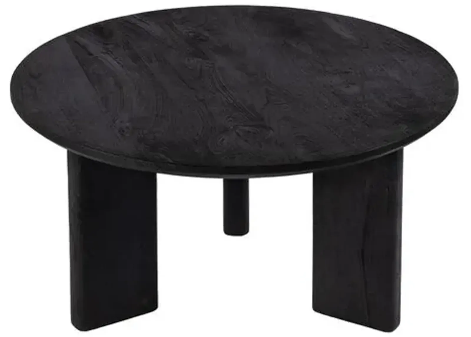 Henry Round Wood Coffee Table - Black