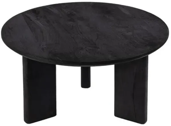 Henry Round Wood Coffee Table - Black