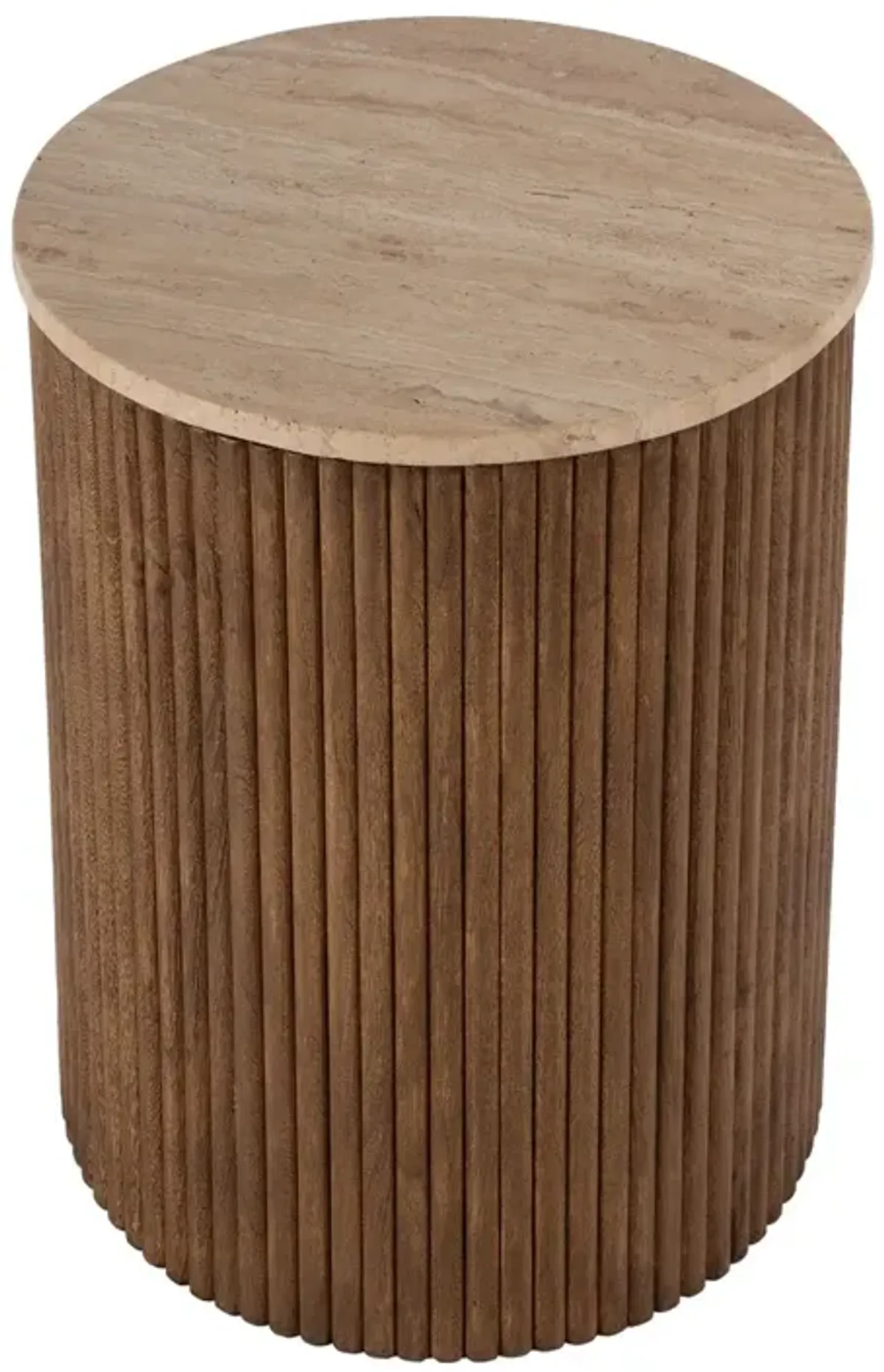 Cassandra Travertine Side Table, Natural