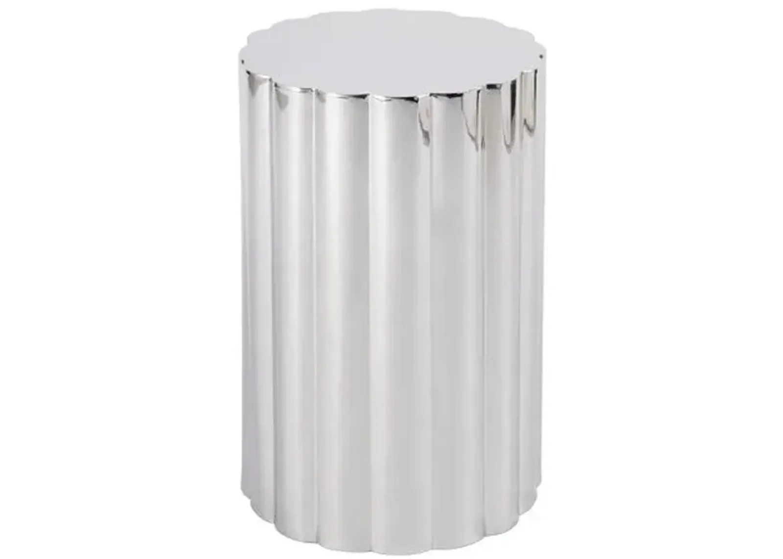 Delilah Side Table - Polished Silver