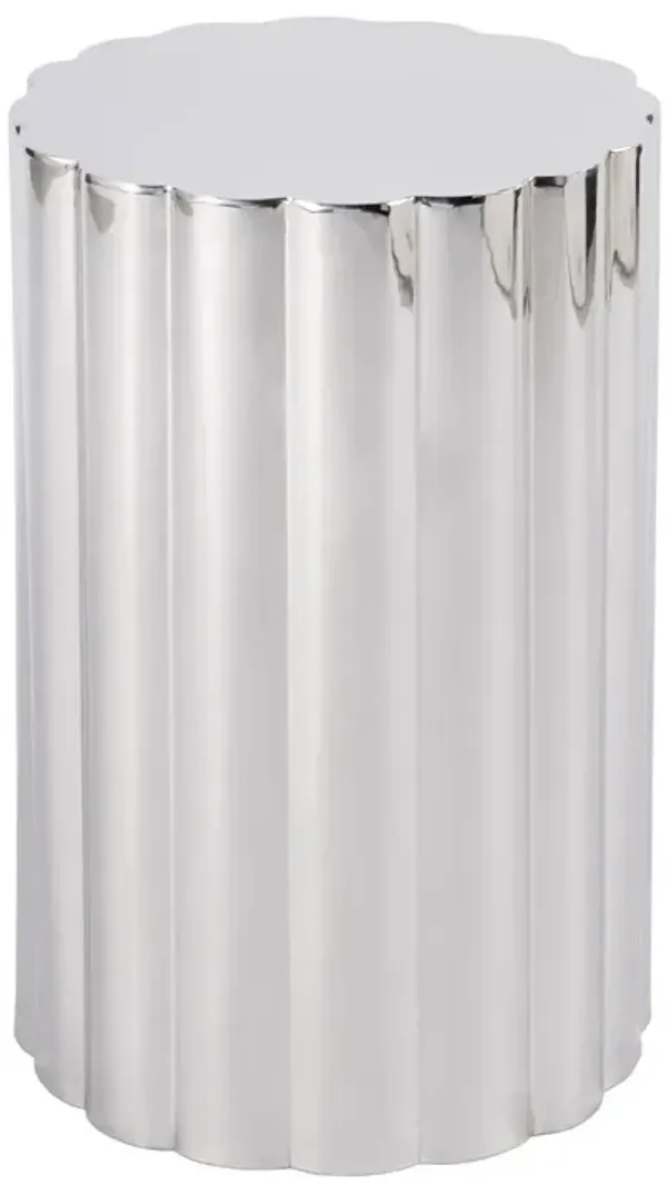 Delilah Side Table, Polished Silver