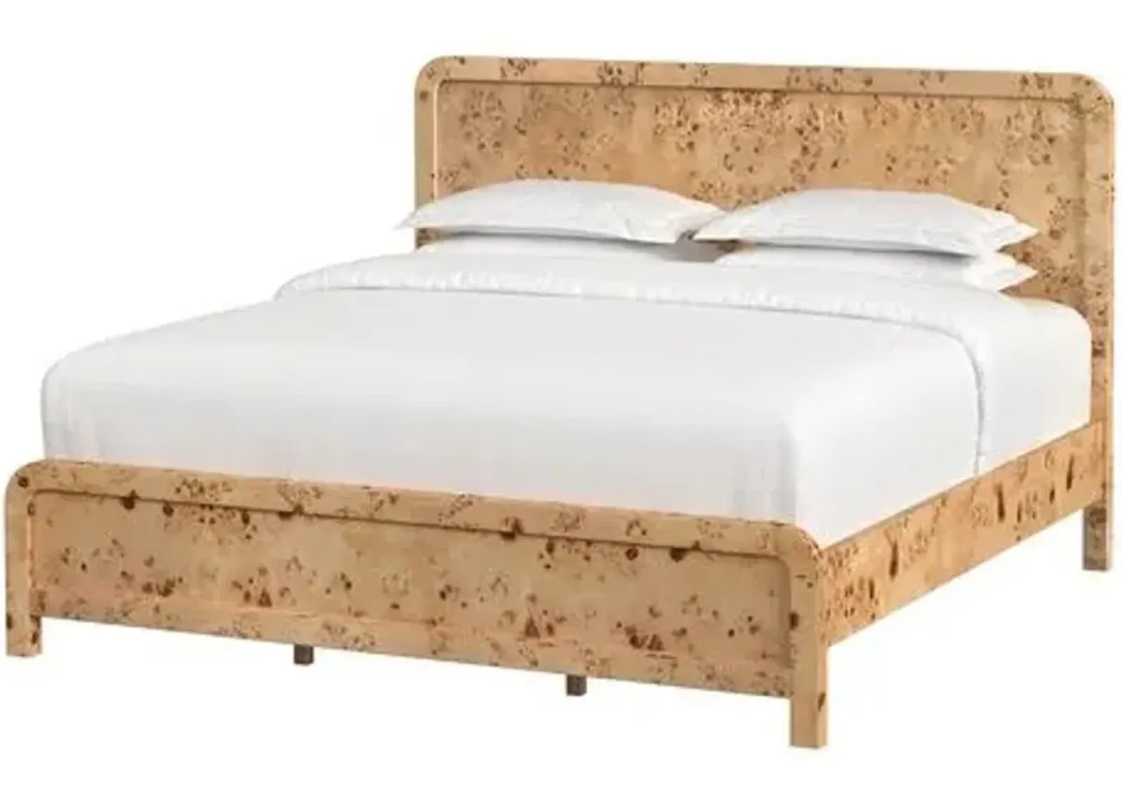 Logan King Burl Panel Bed - Brown