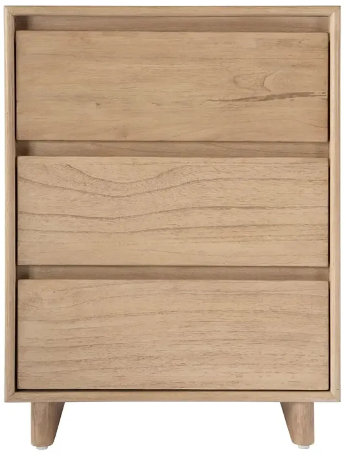 Jade Wood Panel 3-Drawer Narrow Nightstand