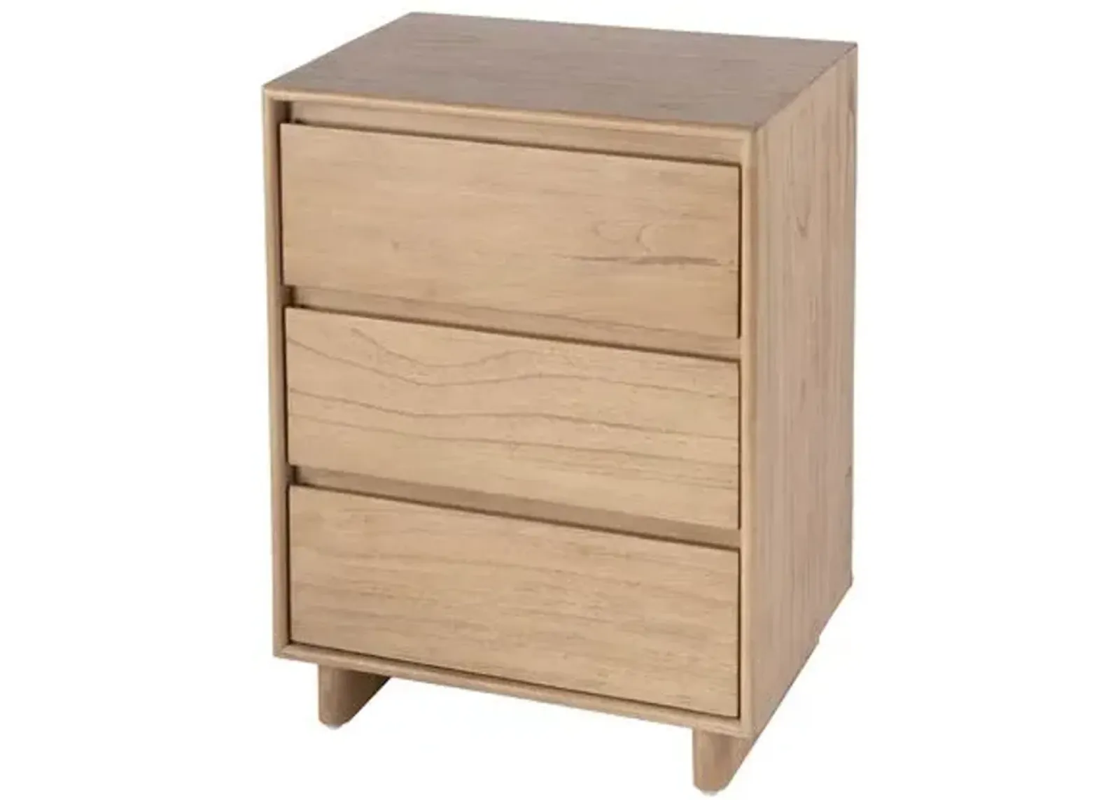 Jade Wood Panel 3-Drawer Narrow Nightstand