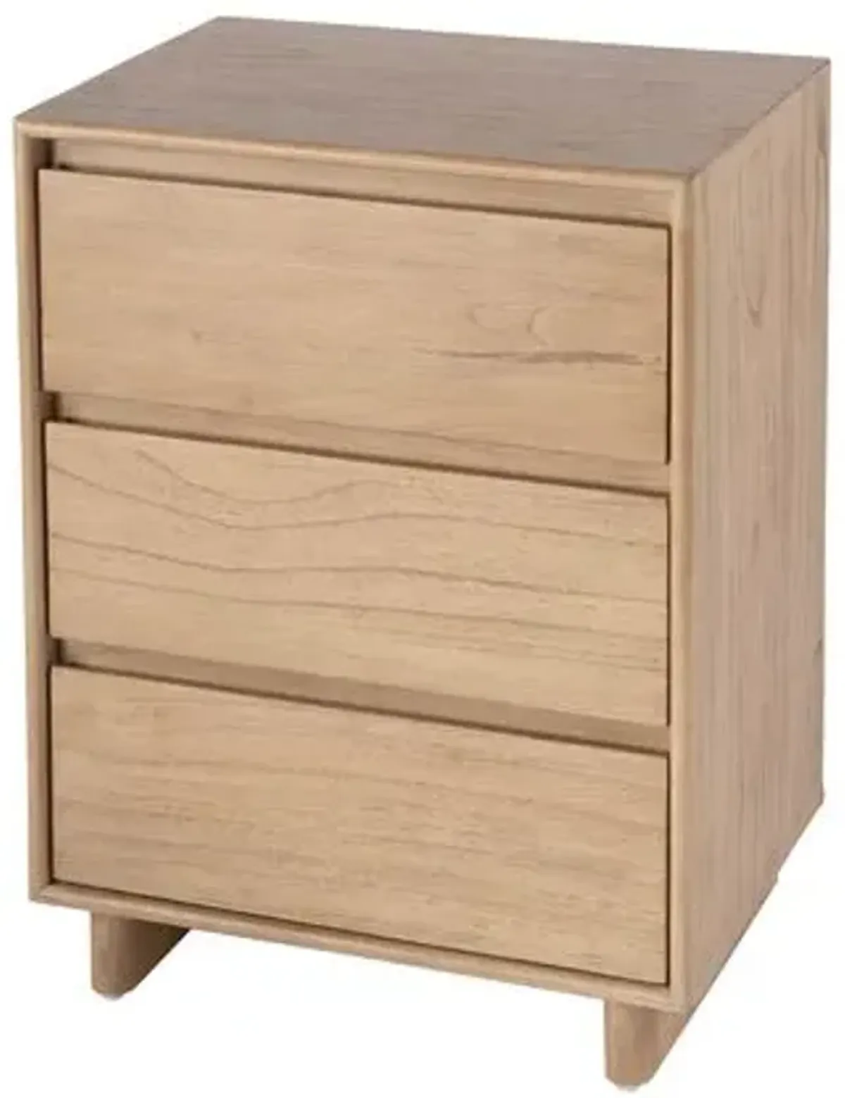 Jade Wood Panel 3-Drawer Narrow Nightstand