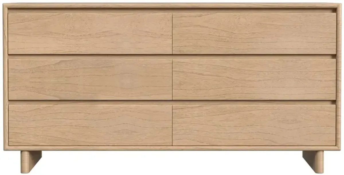 Jade Wood Panel 6-Drawer Dresser