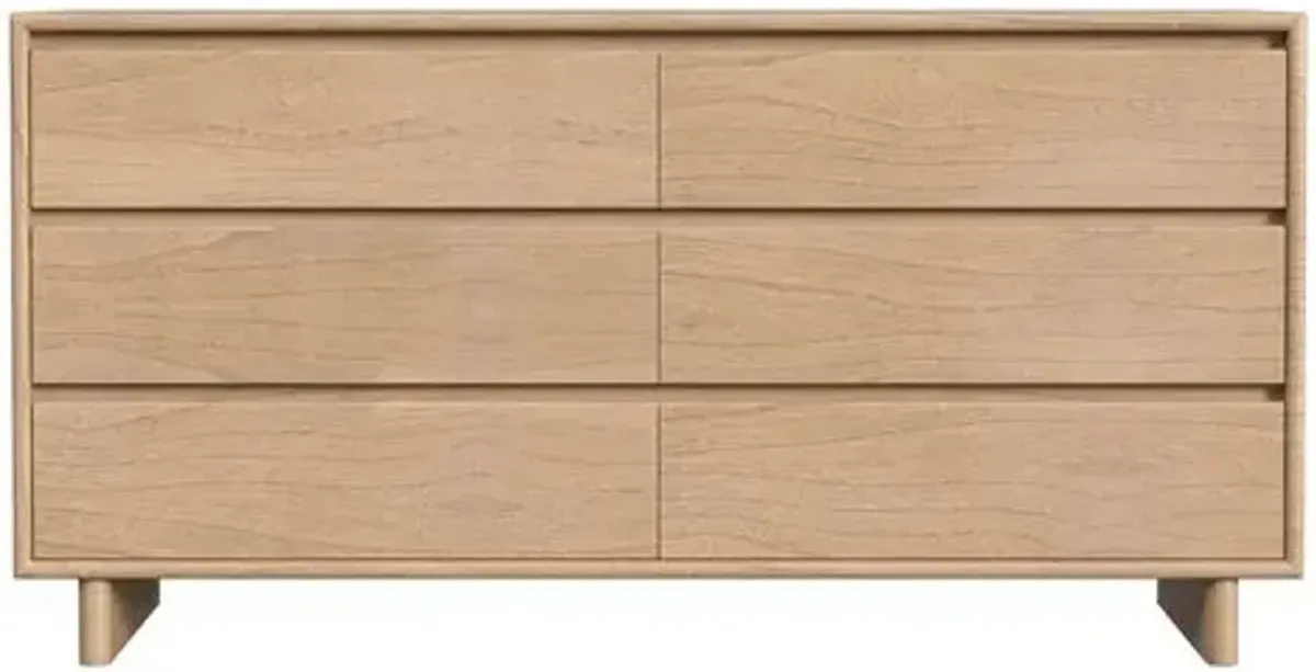 Jade Wood Panel 6-Drawer Dresser - Brown