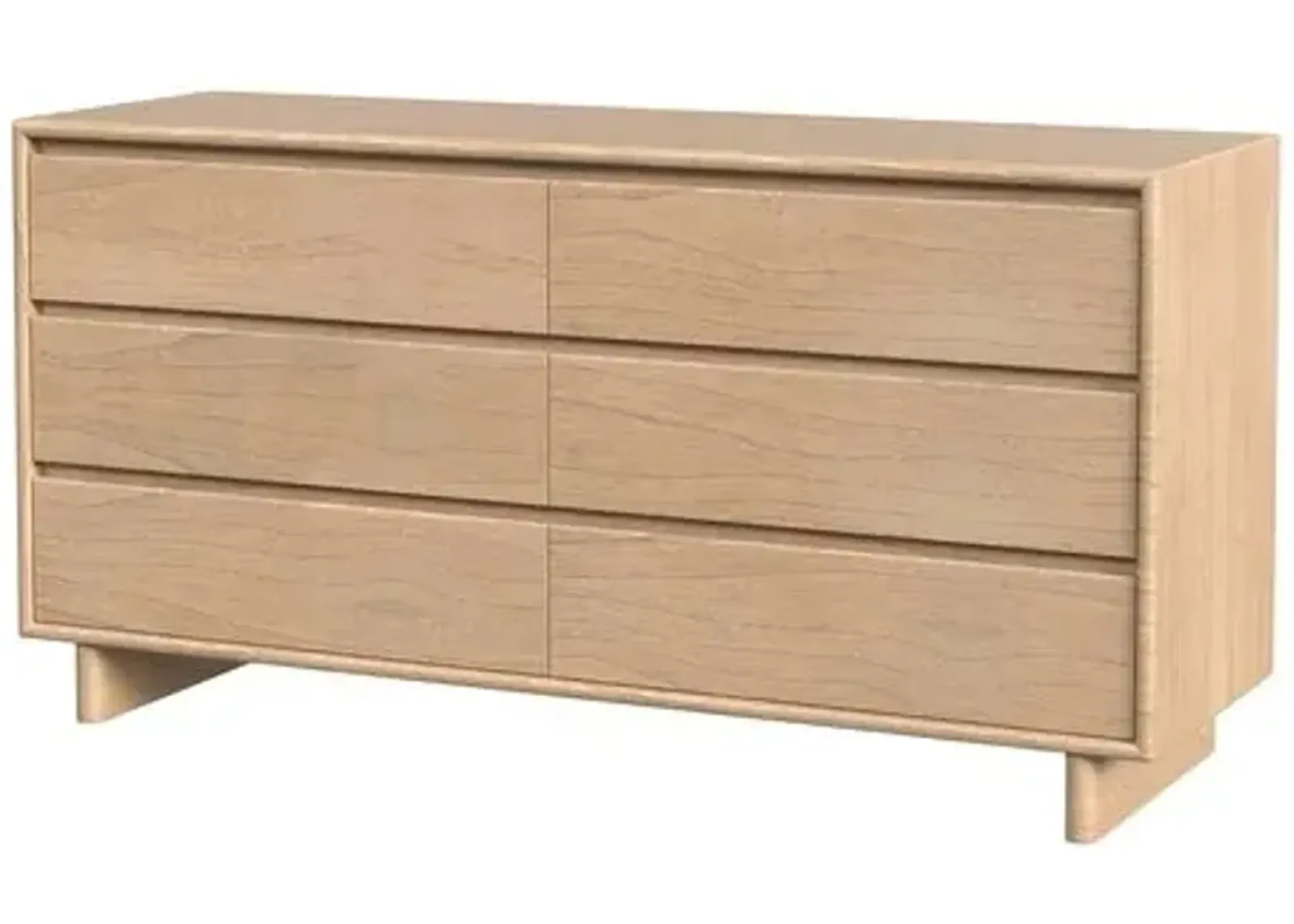 Jade Wood Panel 6-Drawer Dresser - Brown