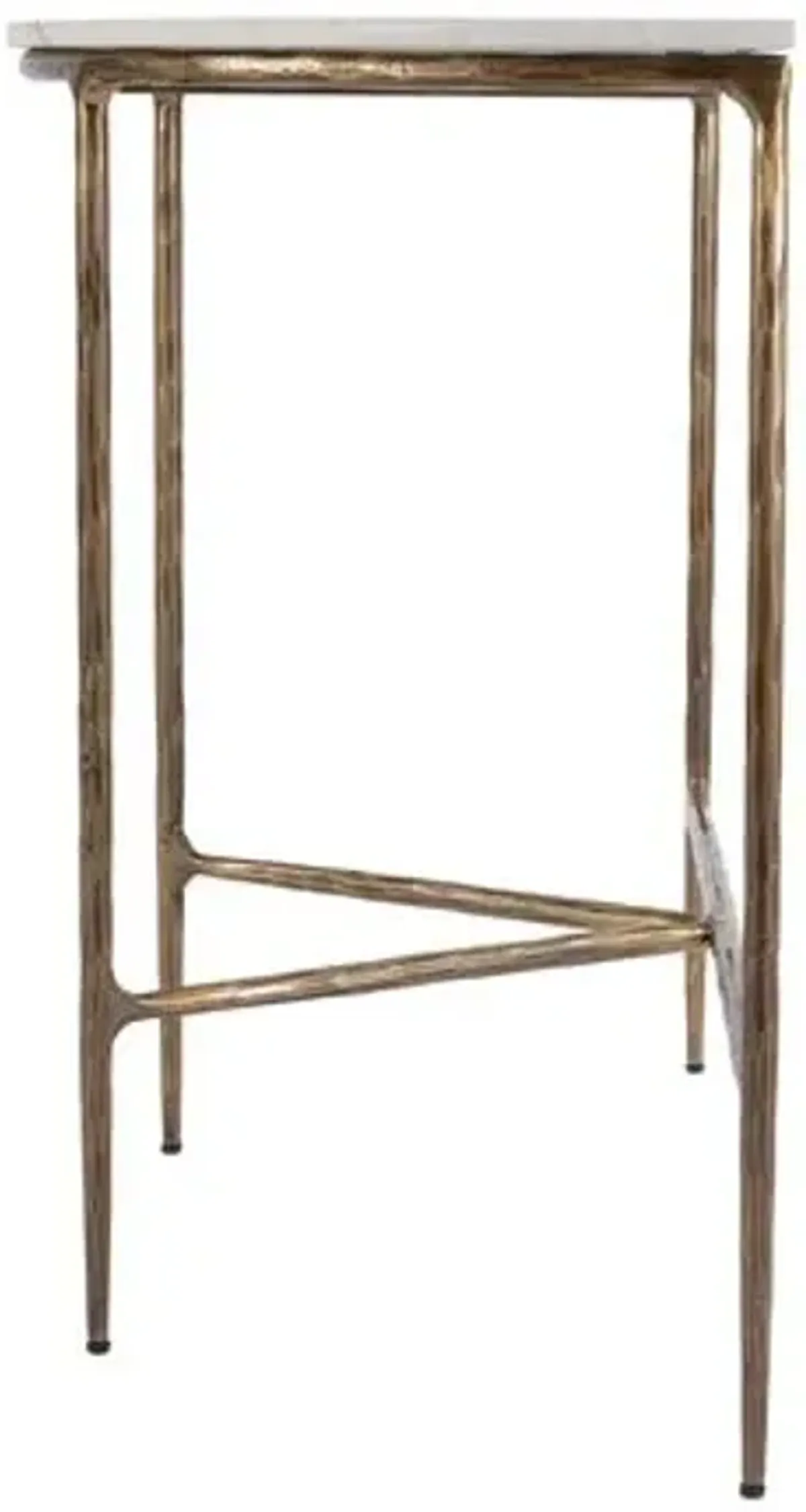 Kayla Marble Top Demilune Console Table - White/Gold