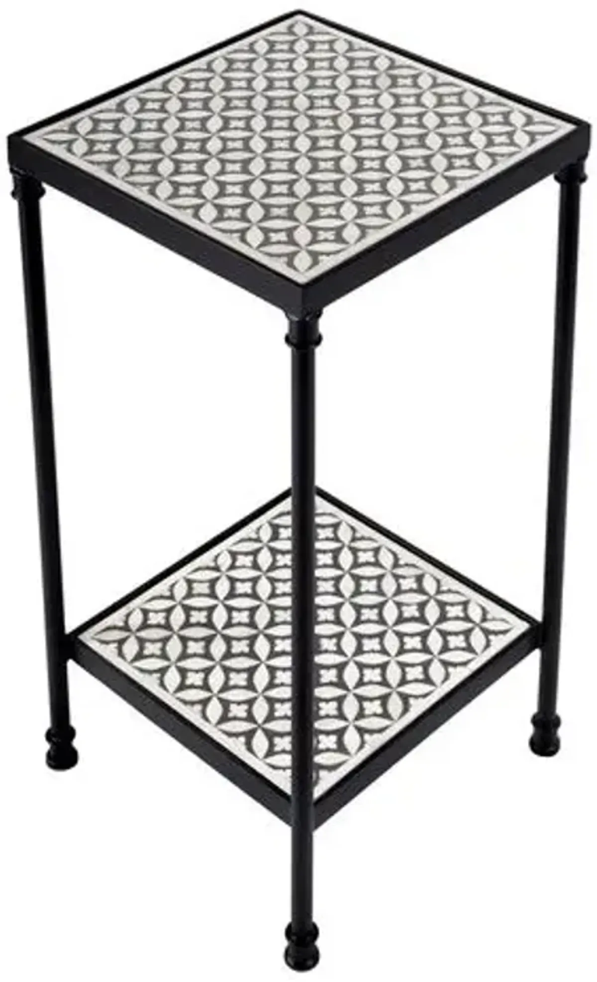 Harrison Resin/Bone Inlay Side Table - Gray