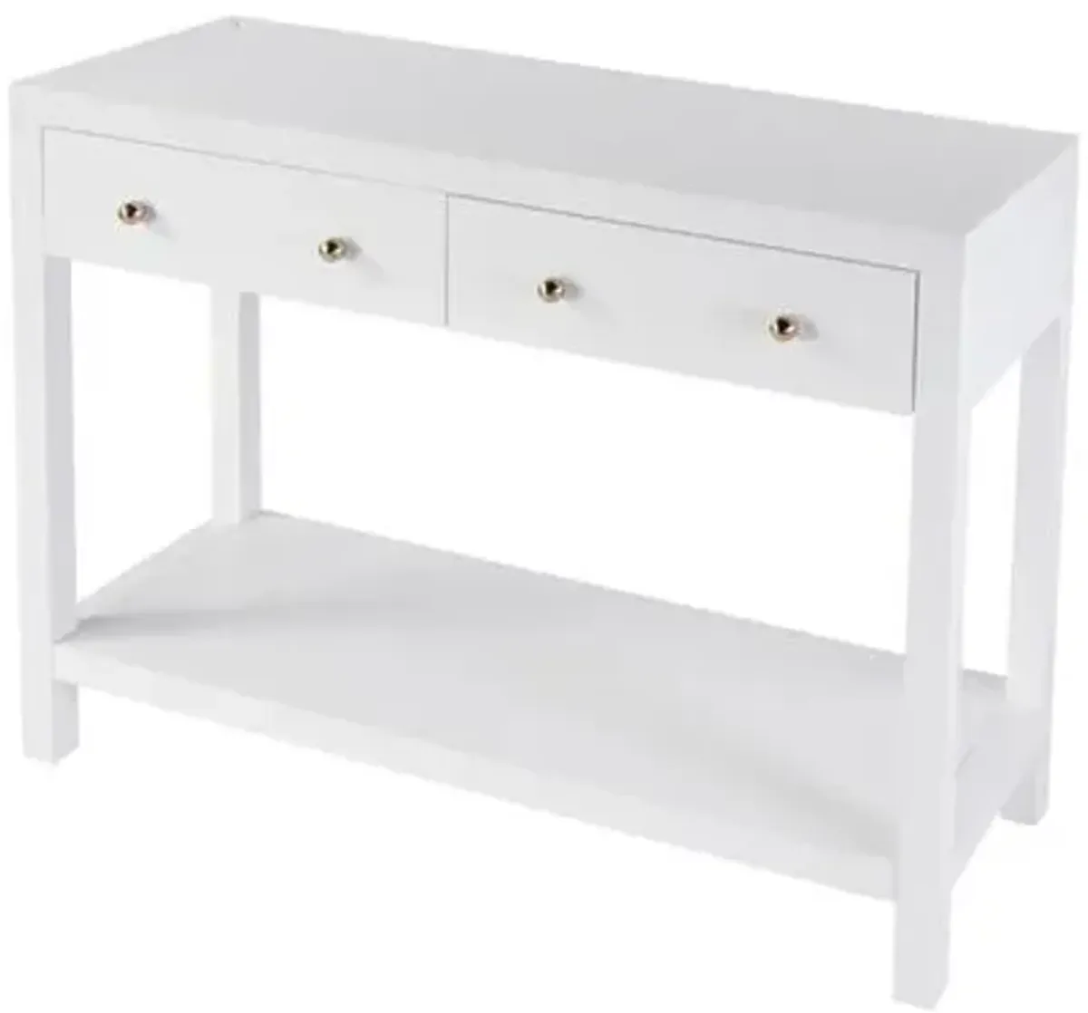 Charlie 40"W 2-Drawer Console Table - White