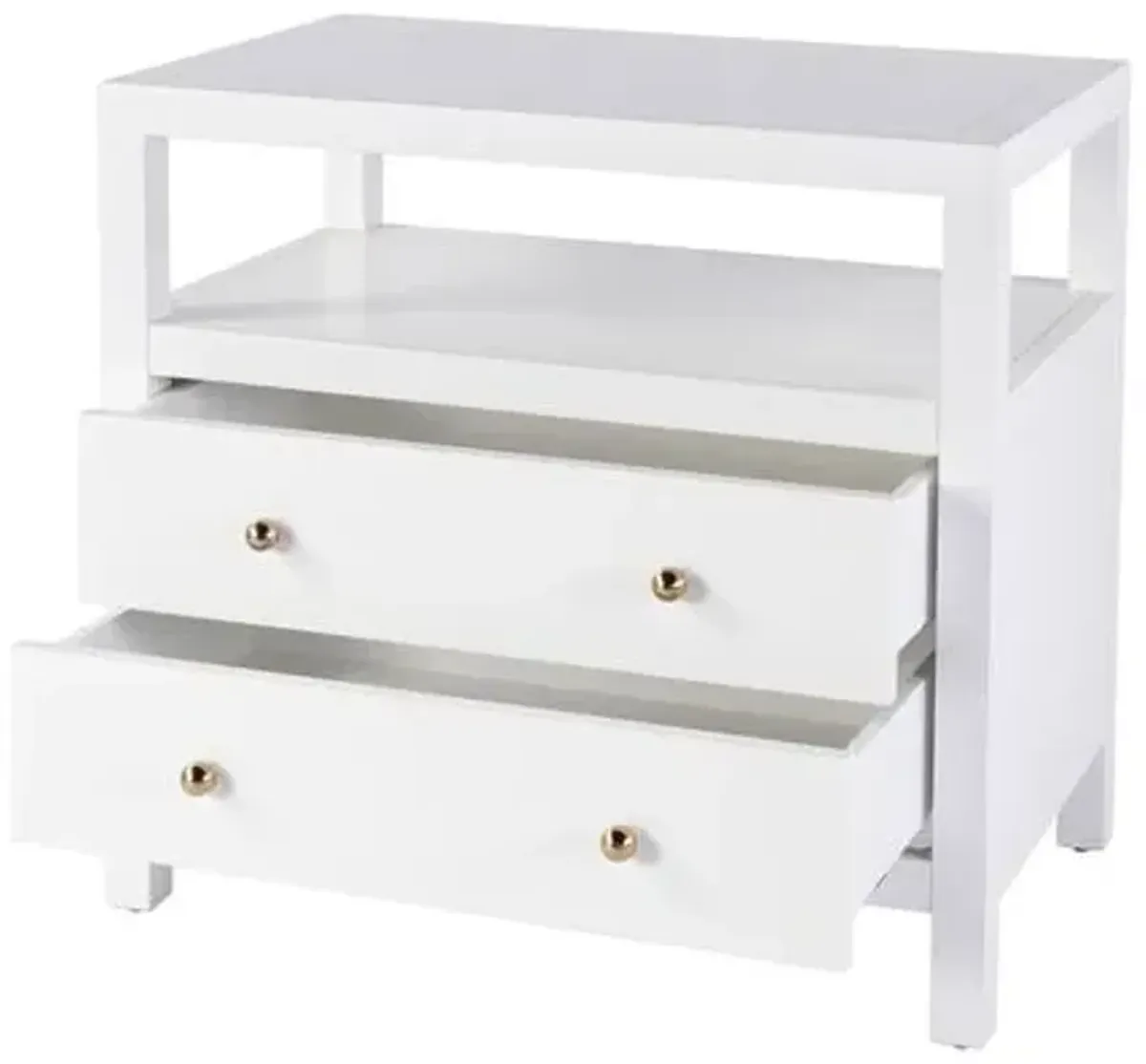 Charlie 2-Drawer Wide Nightstand