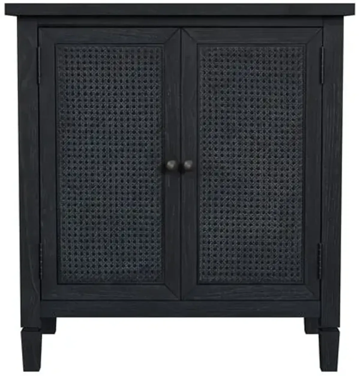 Myrtle 2-Door Cane Cabinet - Black