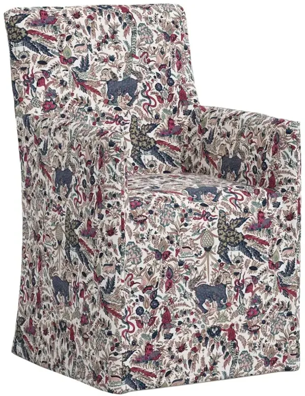 Edith Slipcover Dining Armchair, Bali Lion