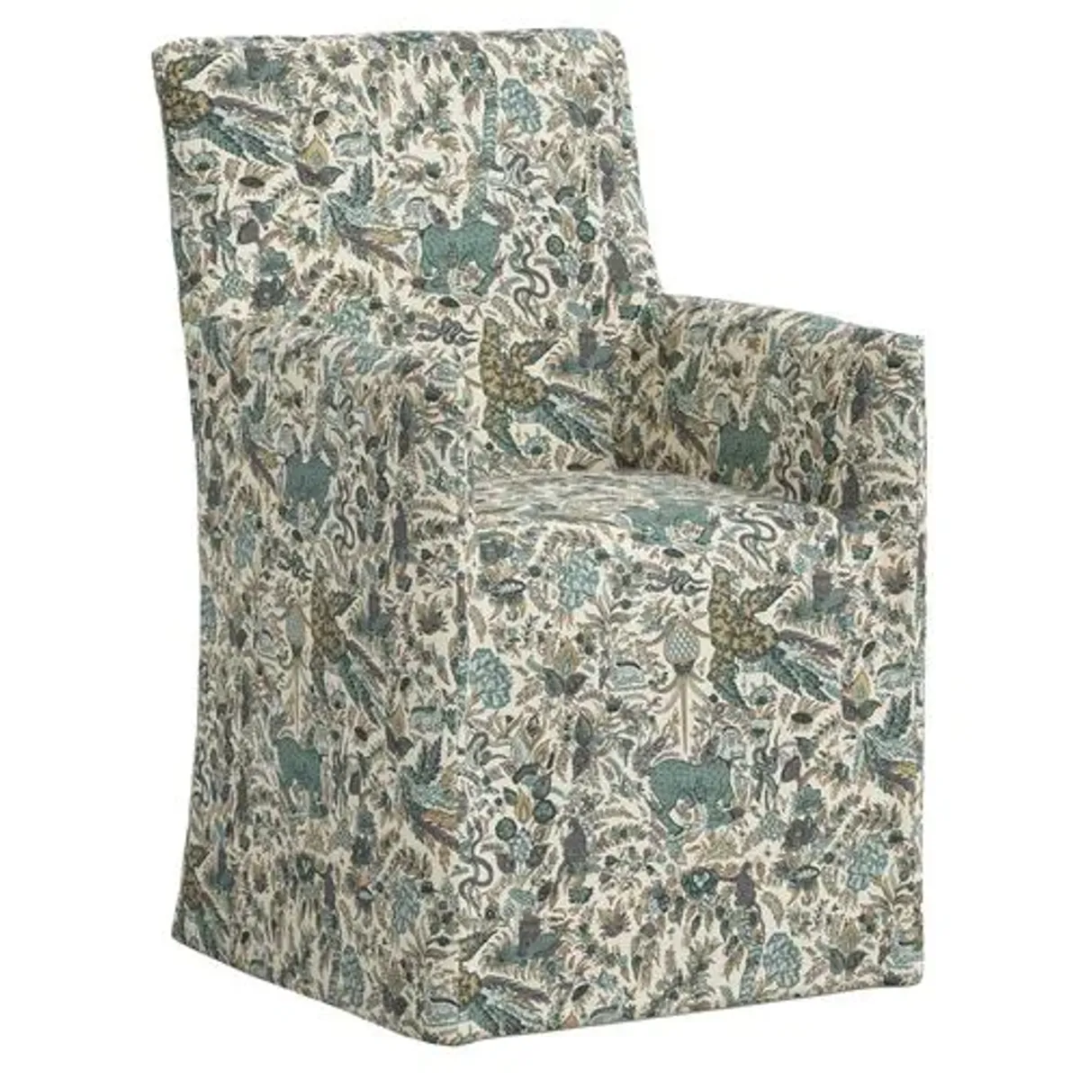 Edith Slipcover Dining Armchair - Bali Lion - Green