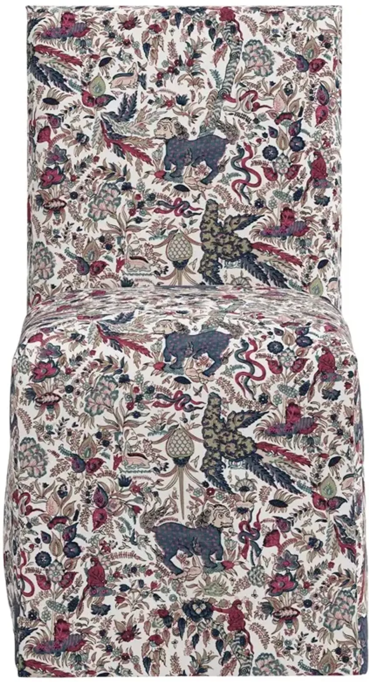 Edith Slipcover Dining Side Chair, Bali Lion