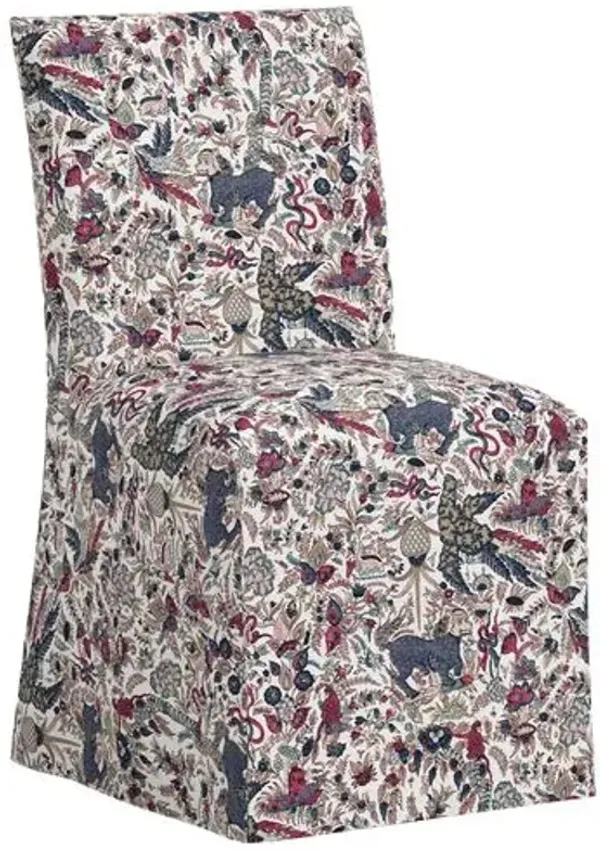 Edith Slipcover Dining Side Chair - Bali Lion - Purple