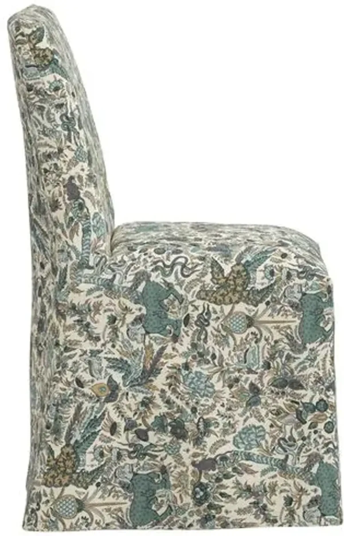 Edith Slipcover Dining Side Chair - Bali Lion - Green