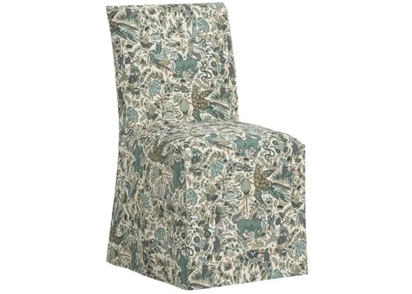 Edith Slipcover Dining Side Chair - Bali Lion - Green