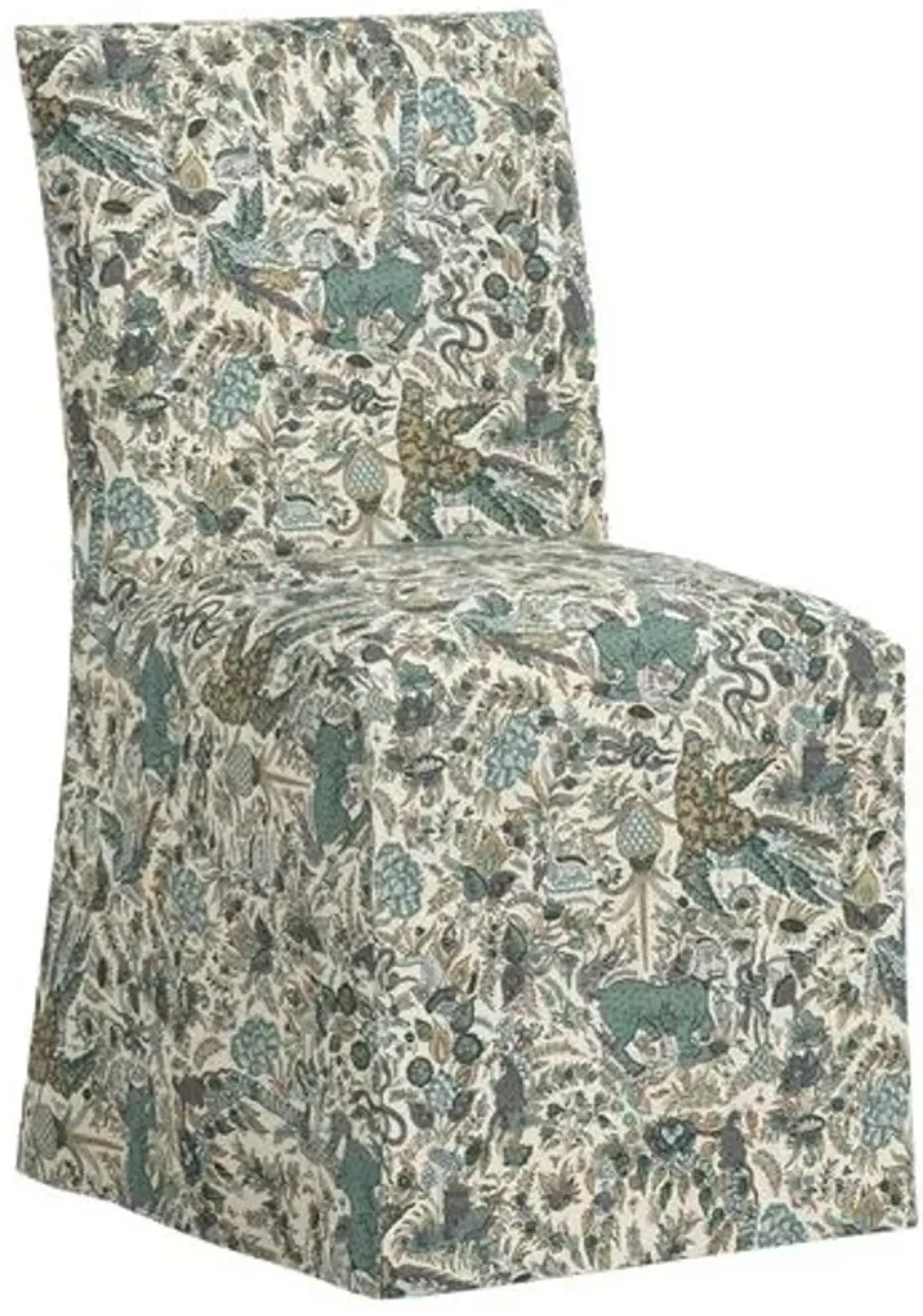 Edith Slipcover Dining Side Chair - Bali Lion - Green