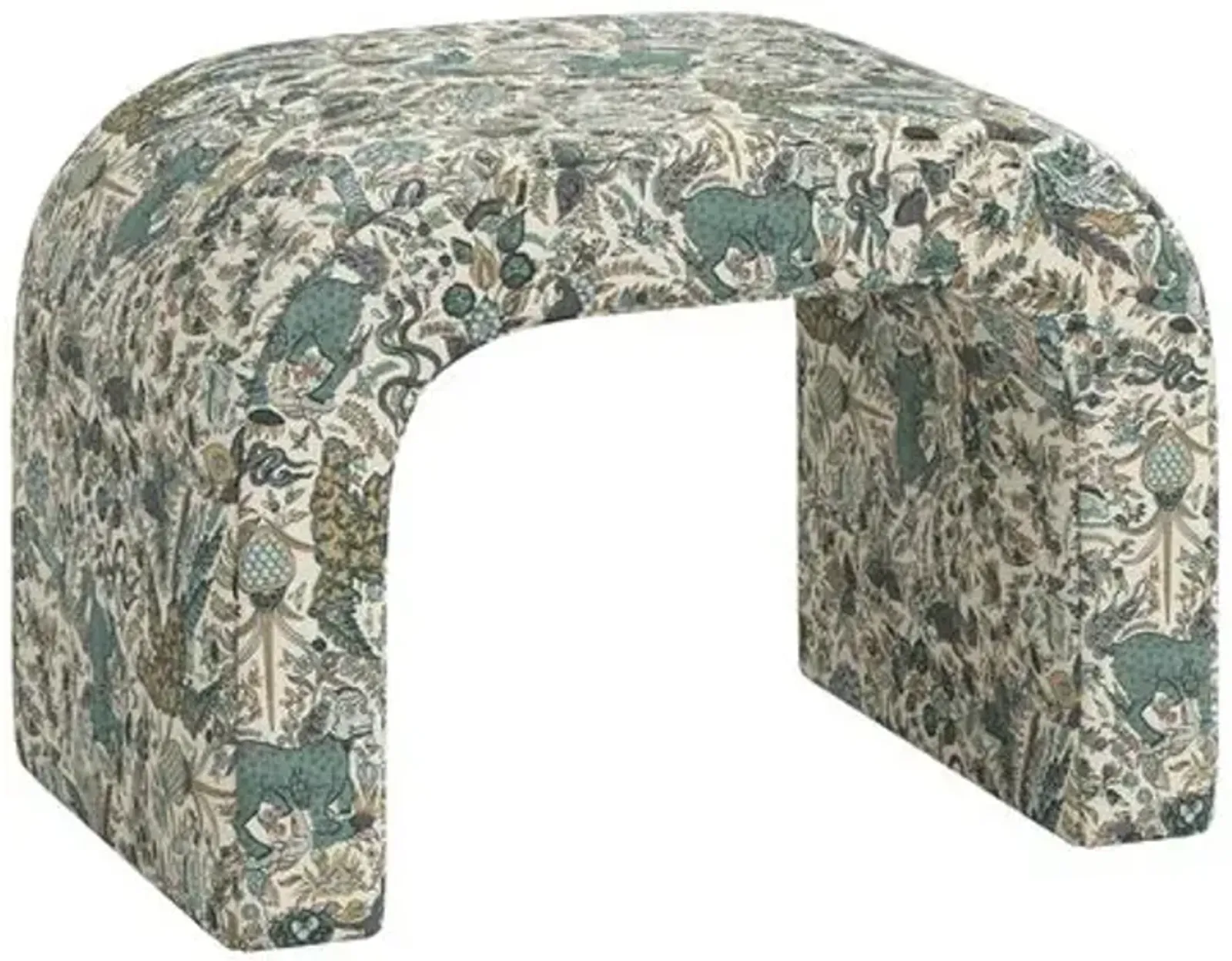 Celia Waterfall Ottoman - Bali Lion - Green