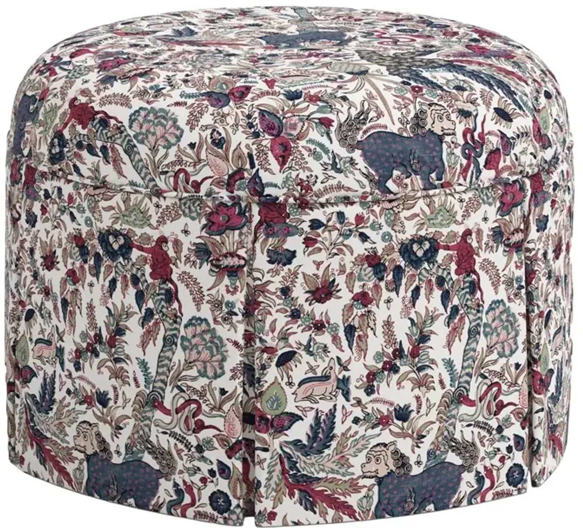 Liza Skirted Ottoman, Bali Lion