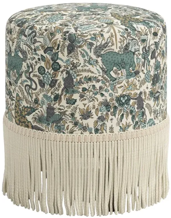Abigail Fringe Ottoman, Bali Lion