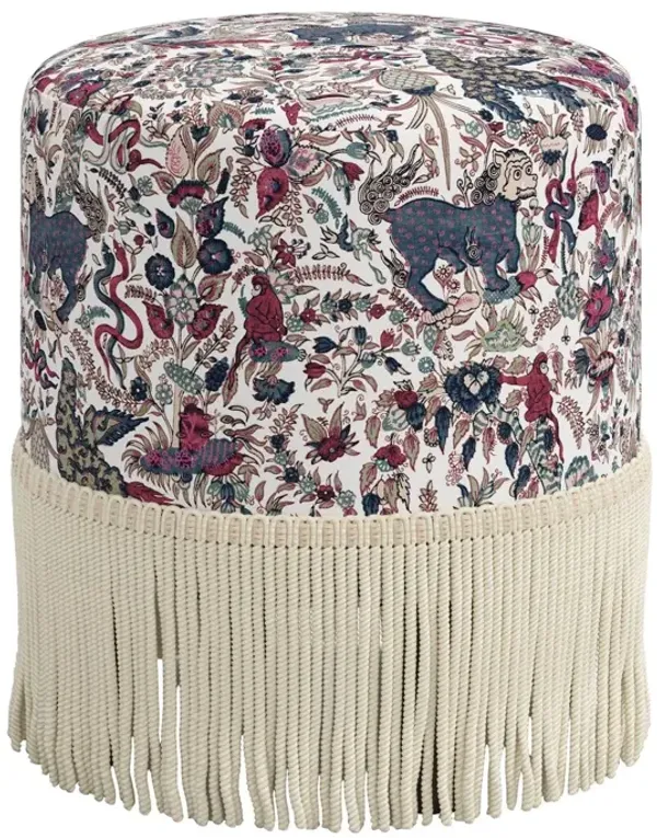 Abigail Fringe Ottoman, Bali Lion
