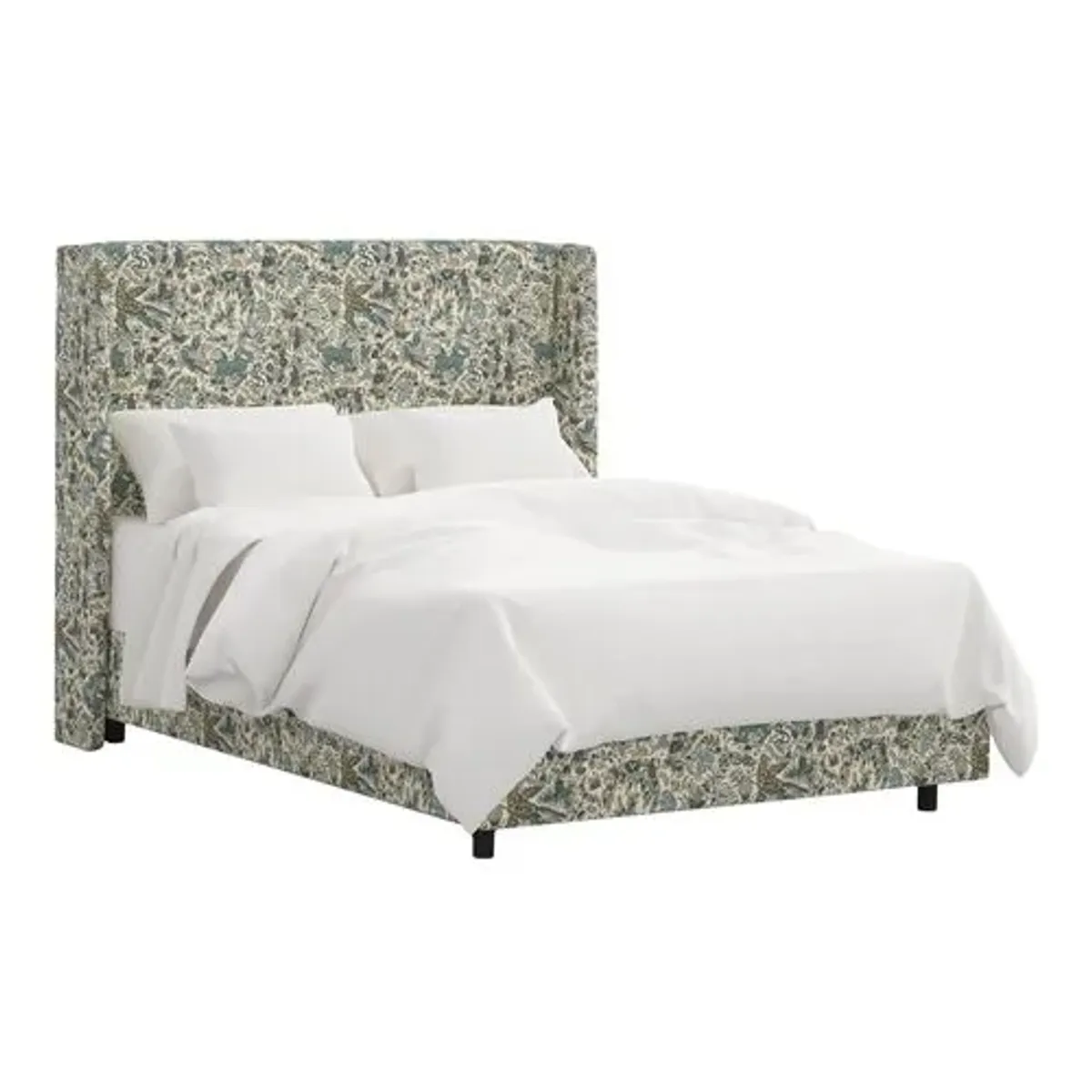 Kelly Wingback Bed - Bali Lion - Green