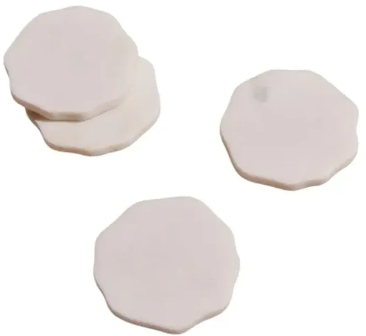 Set of 4 Flor Marble Coasters - Powered by People - Handcrafted - Ivory