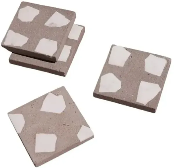 Set of 4 Piso Coasters - Powered by People - Handcrafted - Gray