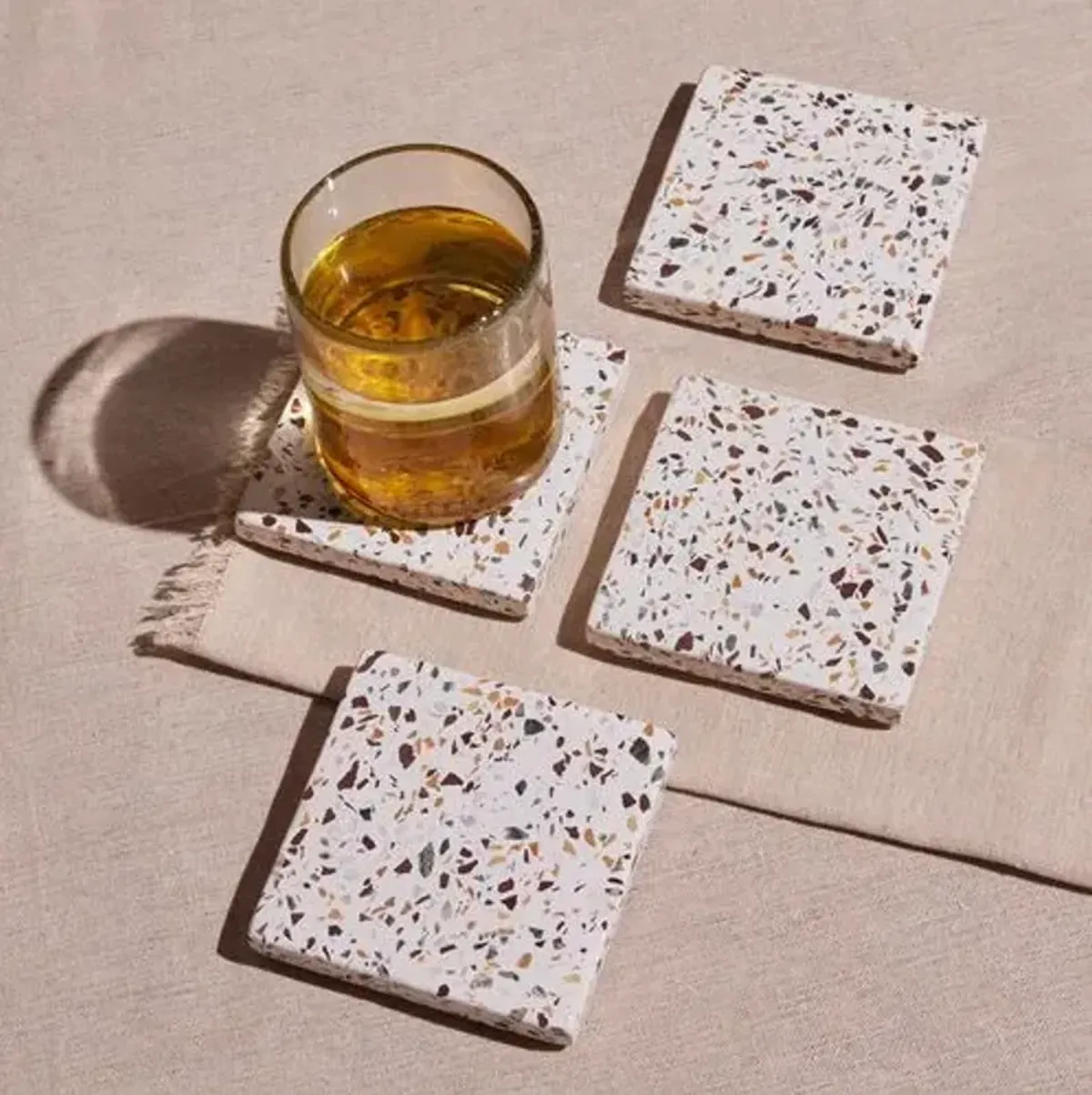 Set of 4 Centro Terrazzo Coasters - Powered by People - Handcrafted - Multi