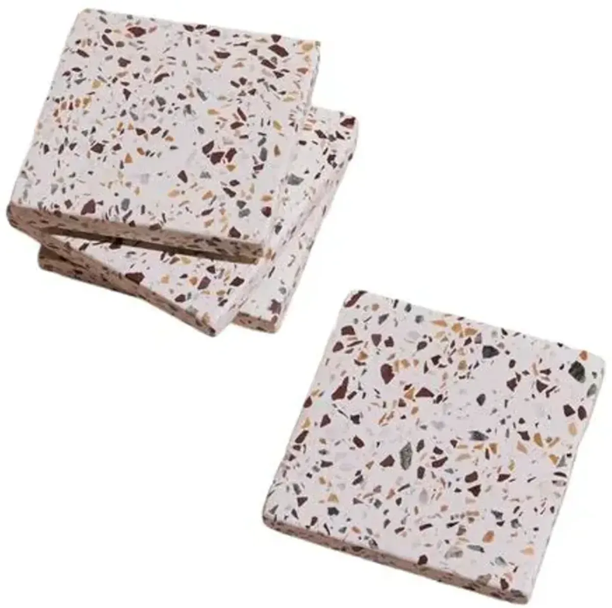 Set of 4 Centro Terrazzo Coasters - Powered by People - Handcrafted - Multi